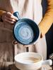 Nordic with handle bowl creative home tableware baking bowl baking bowl ceramic personality oven special baked rice bowl plate
