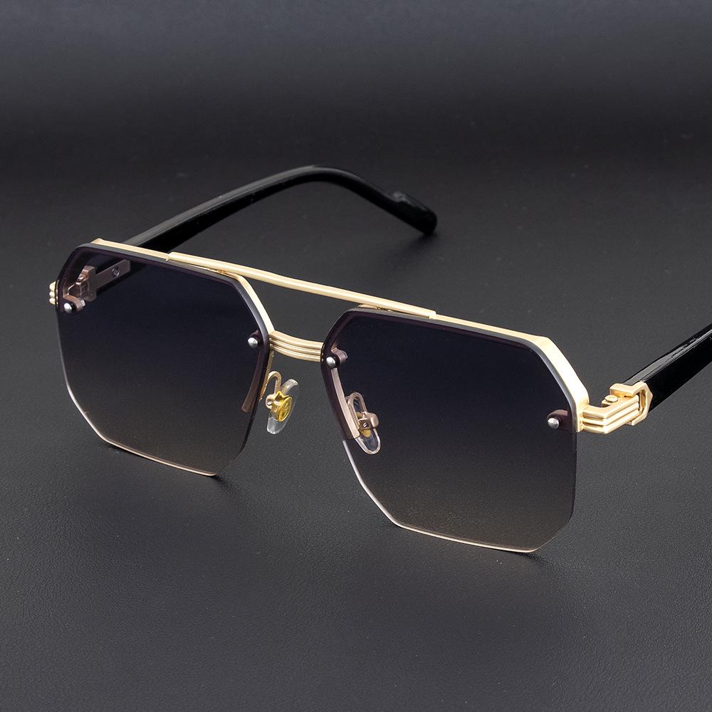 2025 Men's Half-Frame Driving Sunglasses - Slimming, UV Protection, Fashionable