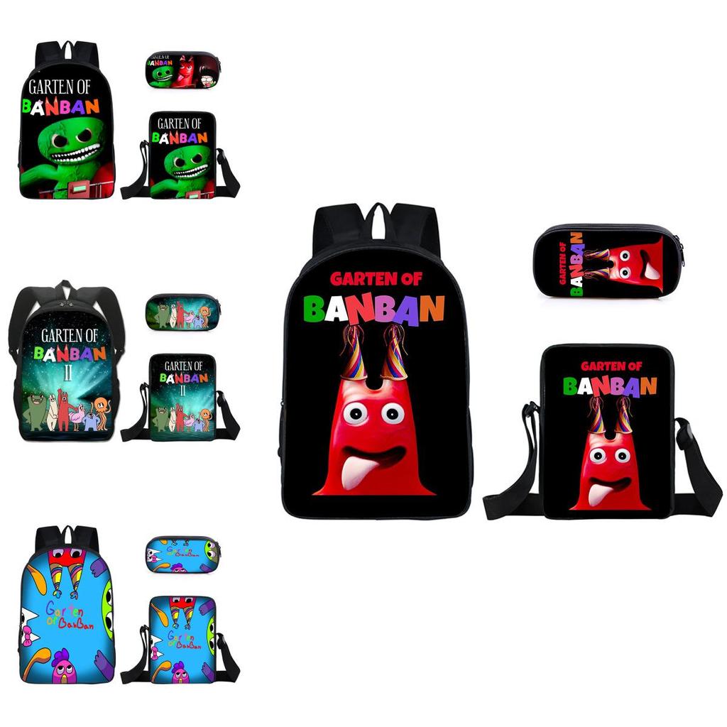 3pcs/set Garten Of Banban Backpack Shoulder Bag Pencil Pouch Student School Gift