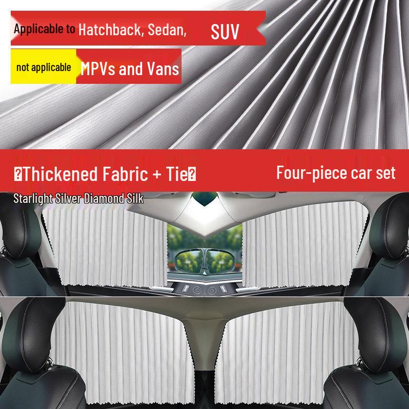 Automatic Retractable Car Sunshade Curtain for Baby Privacy - Blackout Front Windshield/Sedan Window Cover