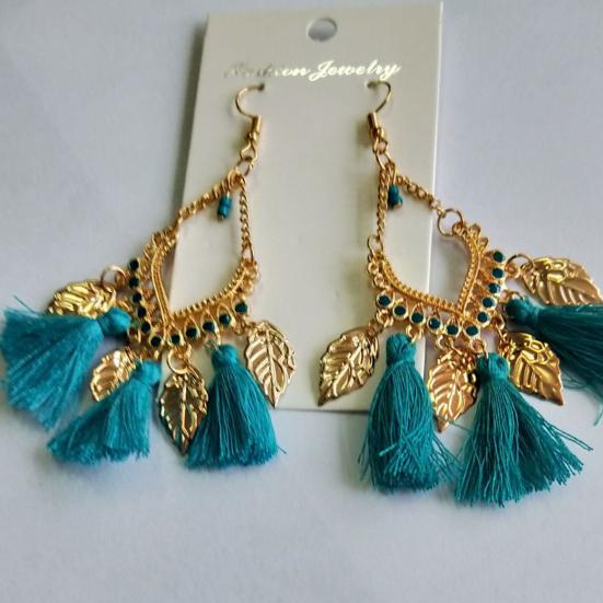 1 Pair Dangle Earrings Ethnic Style Fade-Resistant Decorative Tassel Hook Earrings Jewelry