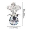 Crystal Rose Sculpture Reflect Handmade Rose Bouquet Ornaments Colorful Small Desktop Floral Decorations Valentine's Day
