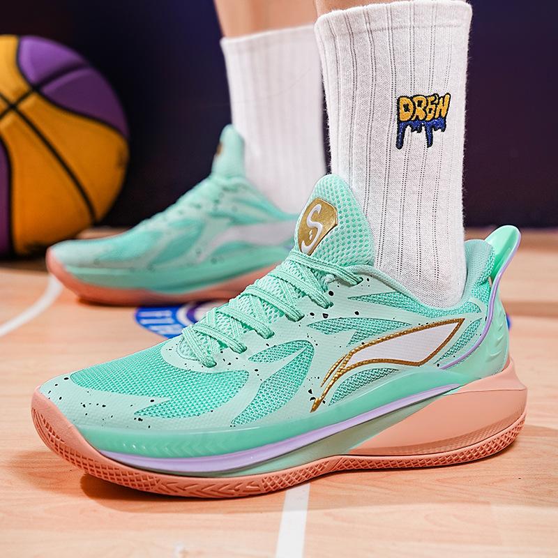 

Basketball shoes sonic 12 actual combat men s and women s sports shoes MD + TPR + rubber shock training shoes play with sound 45 зелёный