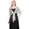 Sparkling Metallic Scarf With Buckle Women'S Evening Party Shawl Gold Silver Shiny Shawls For Bridal Bridesmaid Wedding Wraps