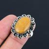Morsdagserbjudande Oval Bildjaspis Sten Sterling Silver Stapelbar Ring US 8