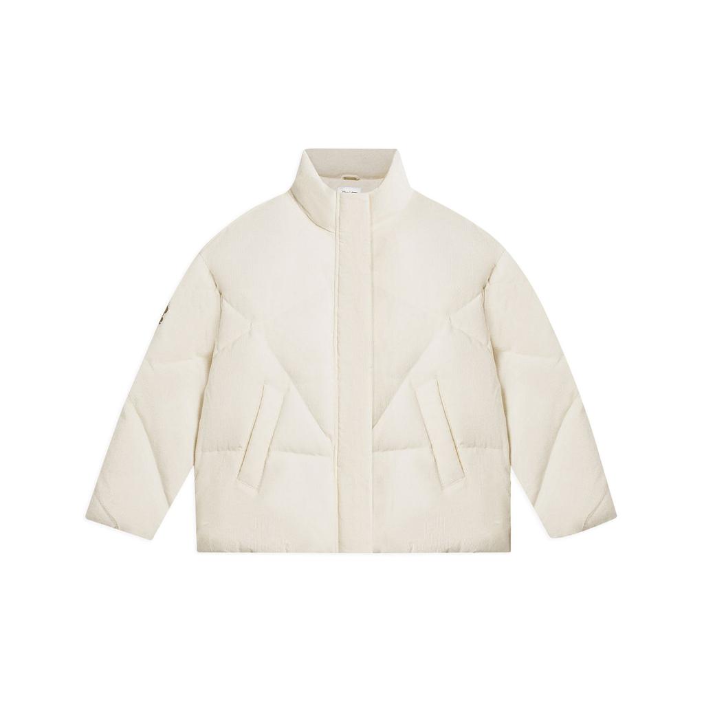 Li Ning Disney Collaboration Sports Fashion Series Solid Color Casual Warm Down Jacket Women Outerwear Off-White AYMS314-1