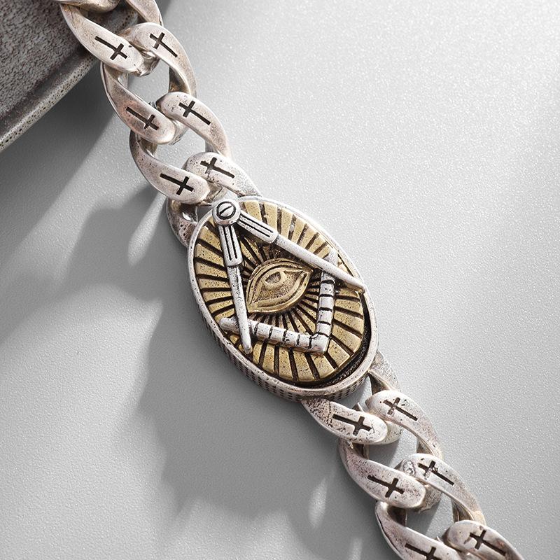 Oeil d'Horus Dieu Voyant Tout Tendance Homme Bracelet Personnel Croix Motif Phénix Totem