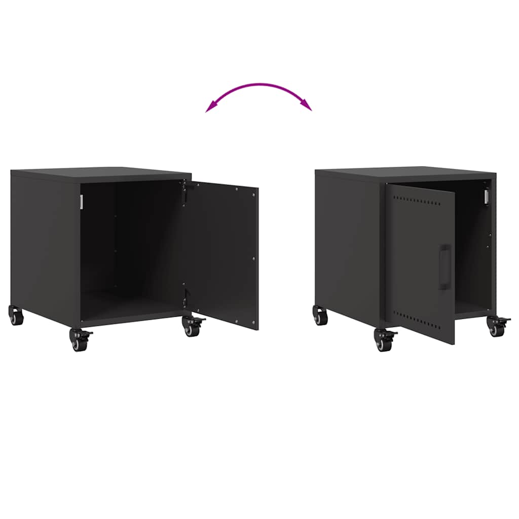 Nightstand Black 36x39x43.5 Cm Steel