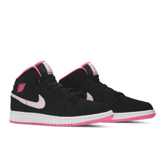 

Air Jordan 1 Mid GS Black Digital Pink Retro Sneakers 555112-066 EU 36 чорний