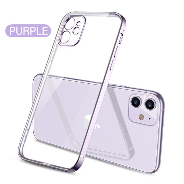 Ultra Thin Square Plating Frame Soft Case For Iphone 14pro Max X Xs Xr 13 Pro Max 11pro 12pro Camera Protection Clear Back Cover