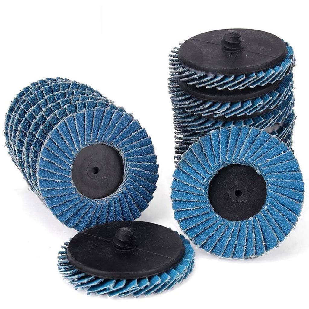 Pack of 32 Flap Discs 50 mm for Drill, 2 Inch Sanding Discs Grit 40/60/80/120 Zirconia Corundum Grinding Disc with 6.35 mm Adapter for Metal Wood