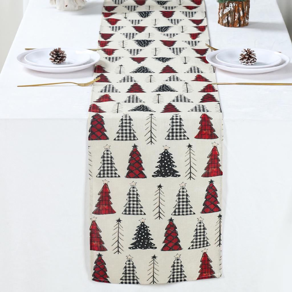 Christmas Tree Table Runner Merry Christmas Decoration 2025 Navidad Natal Xmas Gifts Snowflake Table Cover Happy New Year 2026