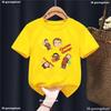 Kawaii Kids Clothes Curious George Monkey Cartoon Printed Yellow T Shirt Girls/Boys Summer Tops T-Shirt Harajuku Shirt