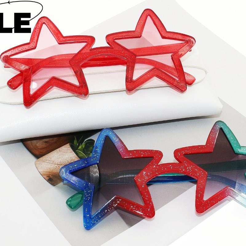 New Trendy Star Sunglasses Fun Birthday Party Colorful Pentagram Decorative Eyewear