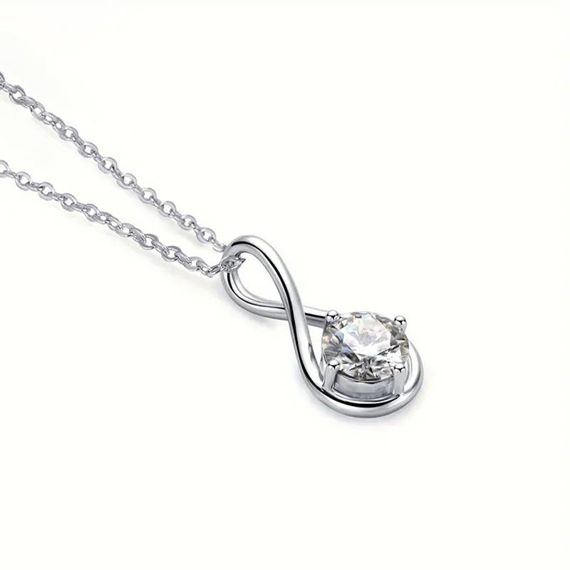 Ladies' Twisted Water Droplet Pendant Necklace, Round Synthetic Zircon Inlay, Minimalist and Elegant Jewelry, Daily Wearing Necklace