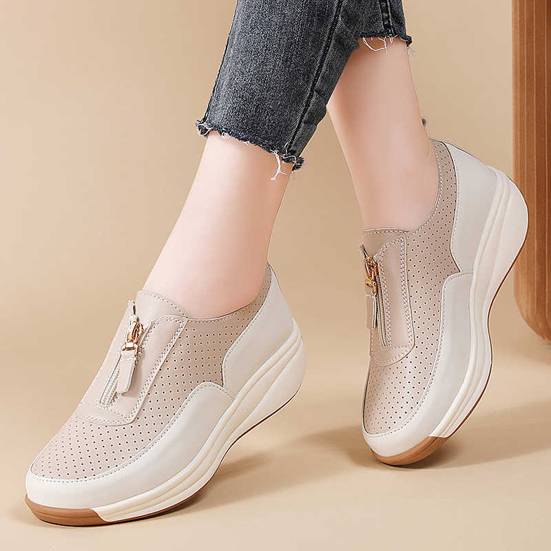 High Platform Round Foot Brown Shoes For Woman Nursing Loafer Womans Brown Sneakers Women Sport Racing Loafer'lar Visitors