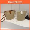 Fashionable Brown Straw Crossbody Bag For Women 2024 Trendy Street Style