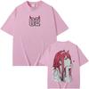 Anime DARLING In the FRANXX Zero Two 90s Comic‑Style Graphic Print Unisex Casual Loose‑Fit Y2K Men's Fashion T‑Shirt