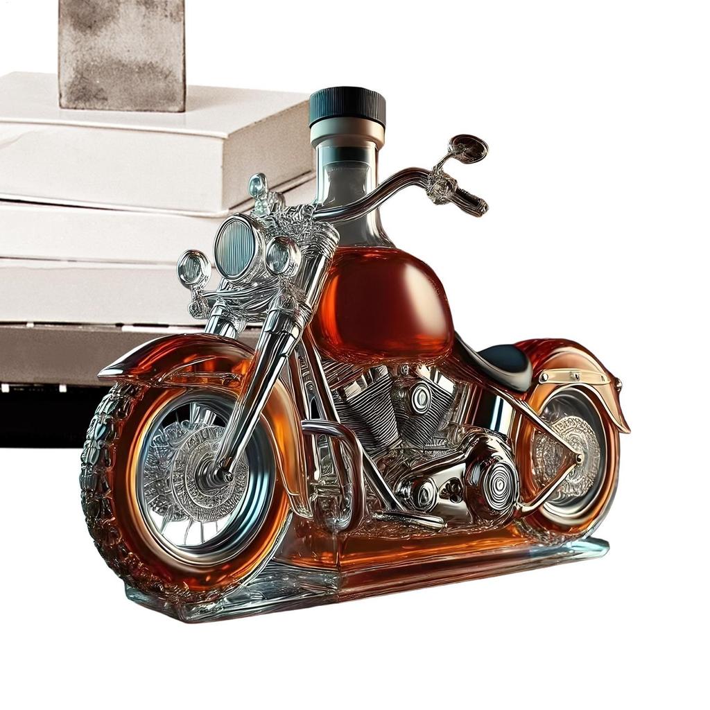 Glass Whisky Karaffelflasker Motorsykkel Vinkaraffel Vintage Likør Luftestein Skrivebordsdekor Champagneglass Karaffelflaske