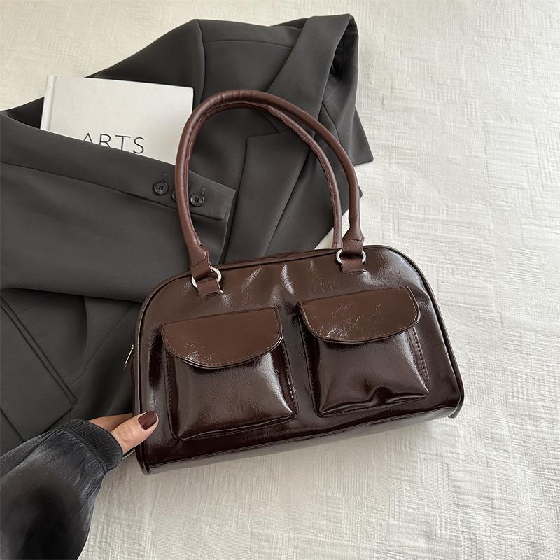 Niche Underarm Bag Women Trendy Fashion Retro Tote Bag Versatile Large Capacity Red Commuter Bag Women