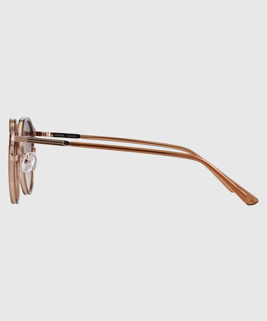 Tuditeo Lun Round Combination Nylon Lens Uv Blocking Sunglasses C3 Light Brown
