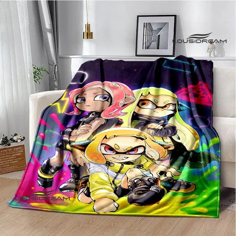 3D Cartoon game Splatoon printed blankets Picnic blanket Warm Flannel blankets Home bed linings blankets for beds Birthday Gift