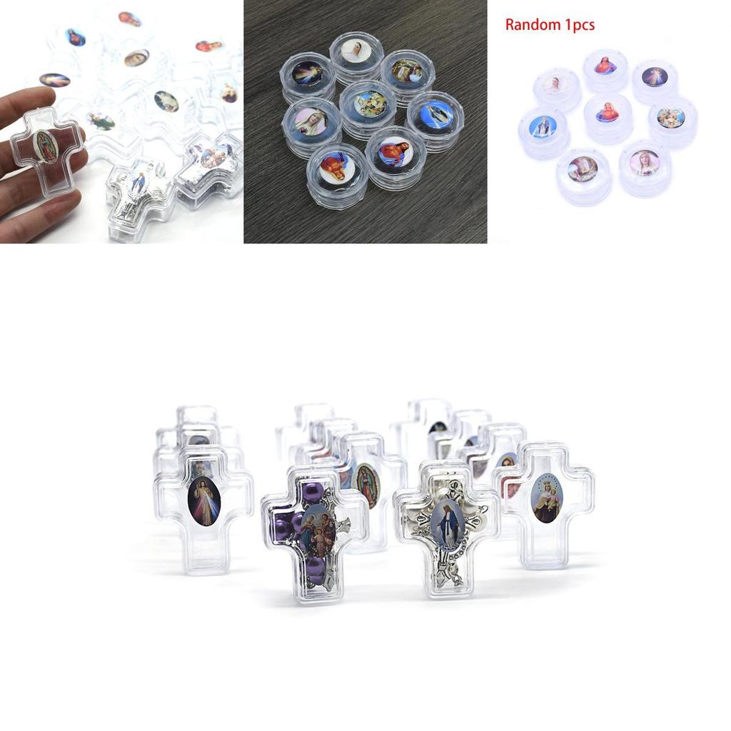 Durable Plastic Rosary Box With Unique Random Image For Baptism And Wedding Gifts