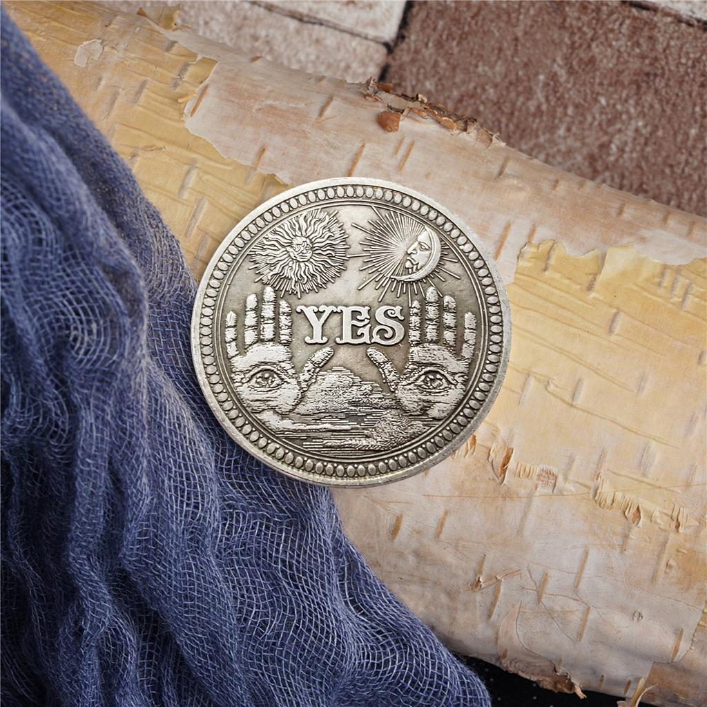 Tak lub Nie Pamiątkowa Moneta z Czaszką Vintage Metalowa Moneta Pamiątka Wyzwanie Kolekcjonerskie do Dekoracji Domu Sypialni Półki na Książki