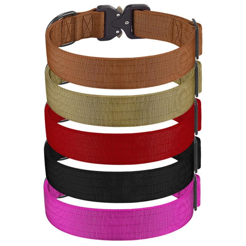 Heavy Duty Dog Collar Nylon Double Layer Webbing Cobra Buckle Medium To Large Dogs