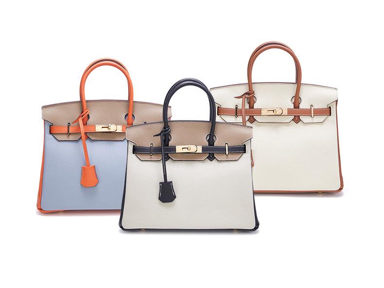 Color Block Genuine Leather Platinum Bag: Large Capacity Togo Cowhide Handbag with Lock - Fashion Shoulder Crossbody