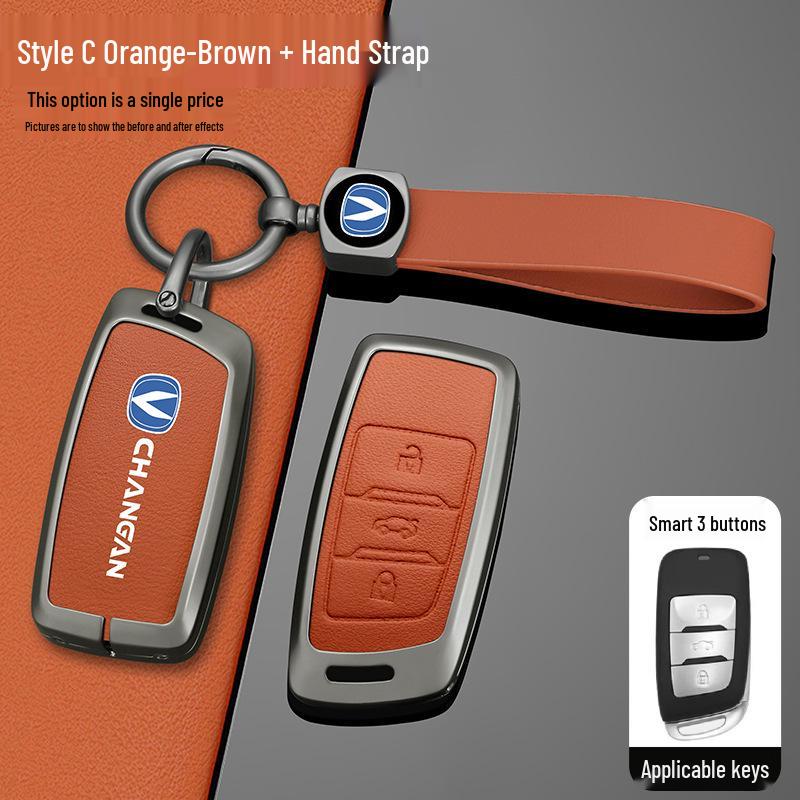Changan 2020 Cosai COS1 Key Cover: Durable Metal Shell with Leather Buckle for Oushang Pro Remote