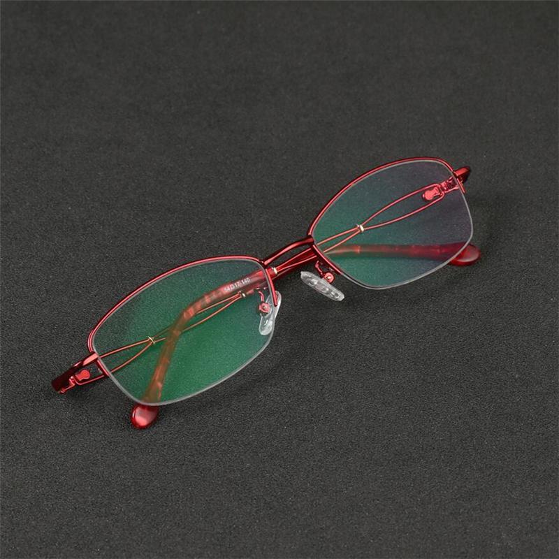 Half Spectacle Frame Frame Rectangular Nearsighted Glasses Ladies Alloy Photochromic Finished Myopia Eyeglasses Female 0 -05 -075 -10 To -60 -1.0