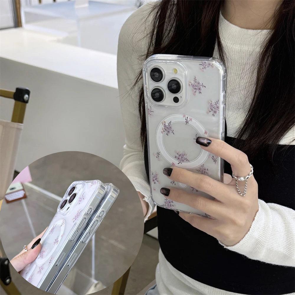 

Flower Y2K Pink Bow Magsafe Magnetic Charging Case for Samsung Galaxy S25 S24 S22 S23 Ultra Plus S25Ultra 5G Flip 5 4 3 Cover Samsung S23
