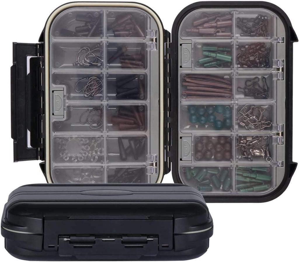 Goture Tackle Removable Fishing Hook Snap Set of 2 Box, Double-Sided Storage, Waterproof, Shockproof, ABS, Divider, Case, Sinker, Storage,