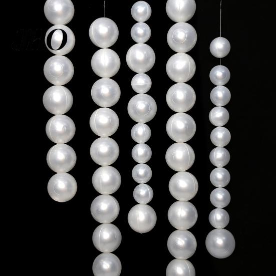 White Bead Wall Hanging Ornament 10Pcs DIY Faux Pearl Garland Staircase Decoration Large Bridal Shower Decor Home Wedding Party Stairway