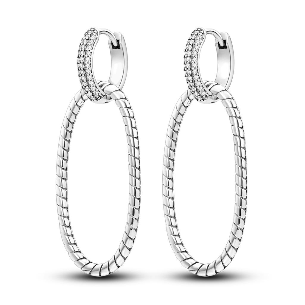 Silver Plated U Round Heart Shape CZ Zircon Earrings Hoop Earrings For Women DIY Making Jewelry Gift