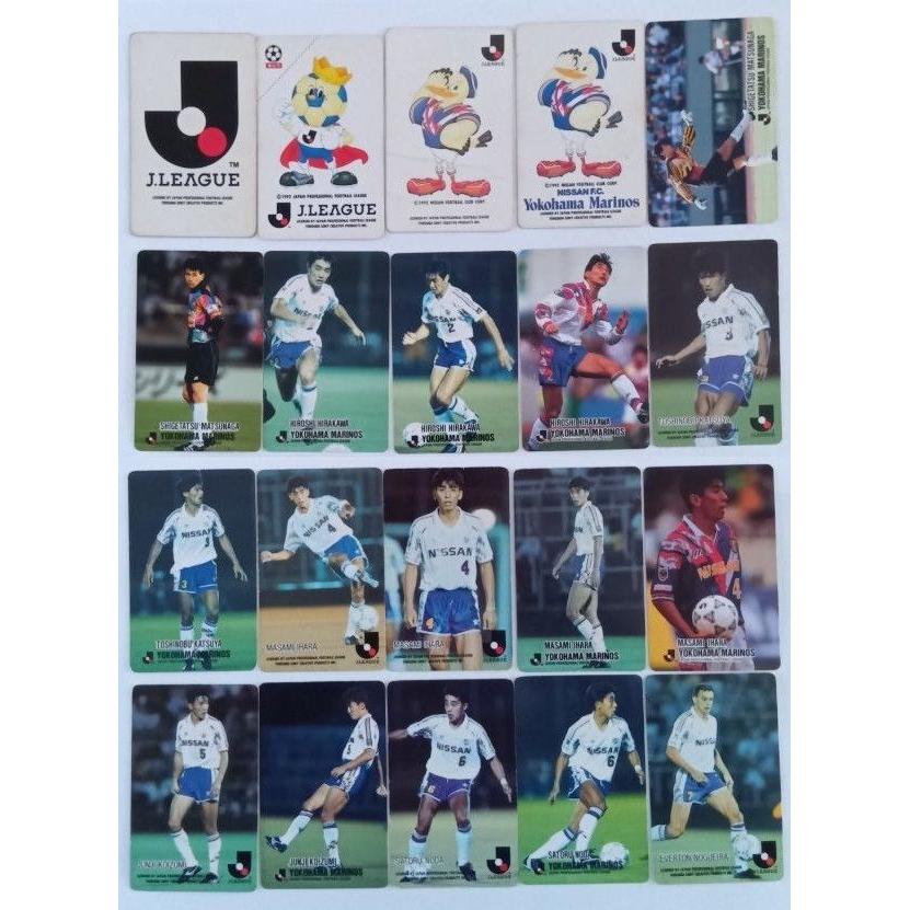 Used Calbee J League Card 1992 1993 1994 Yokohama Marinos 40 pieces set with card holder