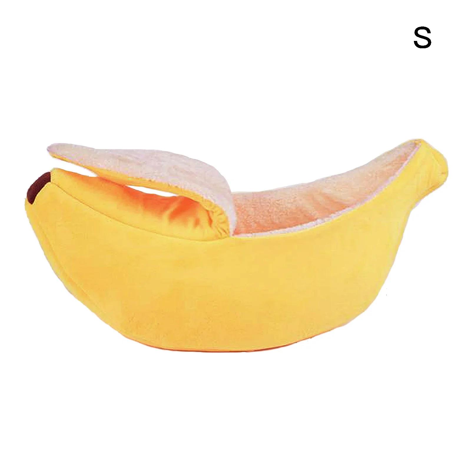 

Creative Banana Cat Bed House Funny Cute Cozy Cat Mat Beds Warm Durable Portable Pet Basket Kennel Dog Cat Cushion