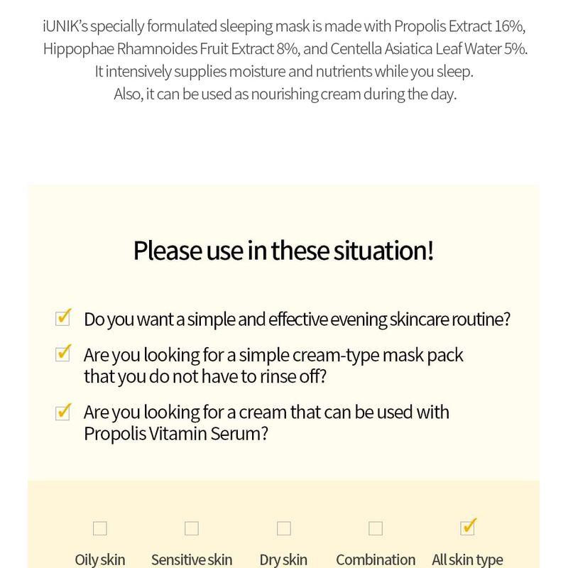 IUNIK Propolis Vitamine Slaapmasker 60ml