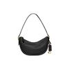 Luna 27 Solid Color Zipper Closure Built-In Buckle Pocket Leather Underarm Handheld Shoulder Bag Women Bags Black CC439-B4BK
