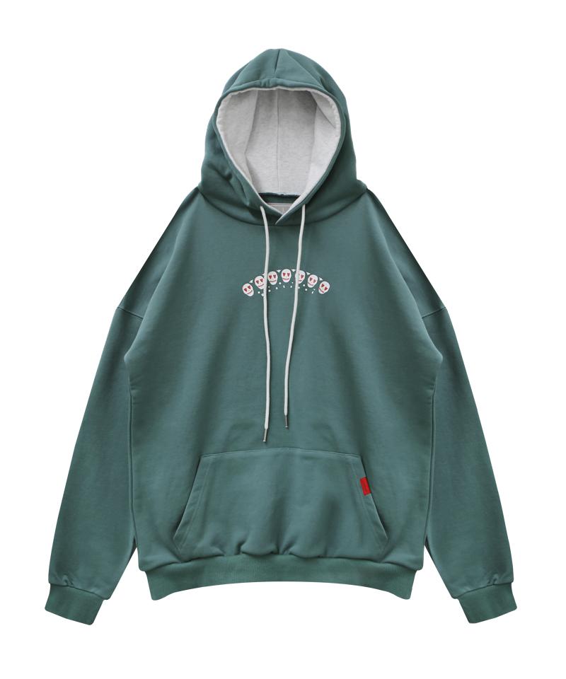 Skull Print Hoodie - Mint Green