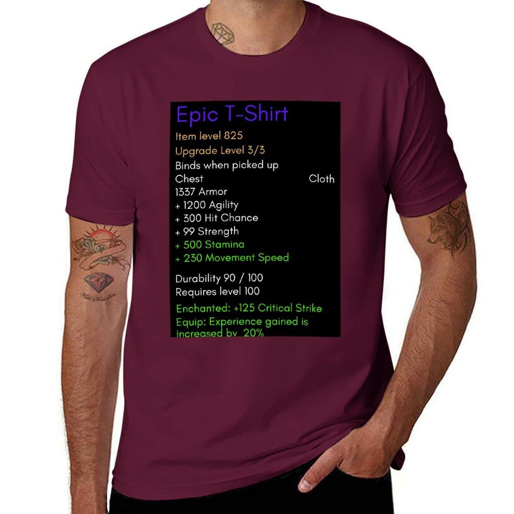 Epic T-Shirt World of Warcraft T-Shirt Vintage Clothes Plain Tshirts for Men