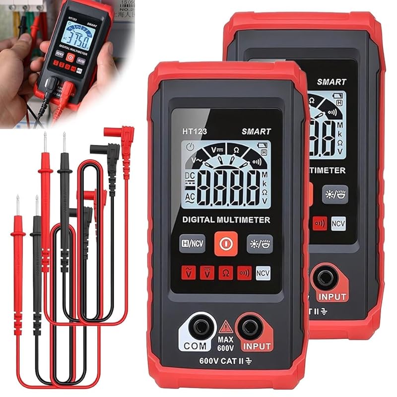 Digital Smart Multimeter, Automatic Digital Multimeter Tester, Electric Meter Tester Tool Smart Measurement, Non Contact Volt DC Amp Meter Tester