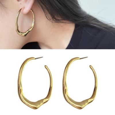 Gold Silver Hoop Earrings for Women Large Hooped Earrings Round Circle Studs Earring Lightweight Ear Rings Jewelry