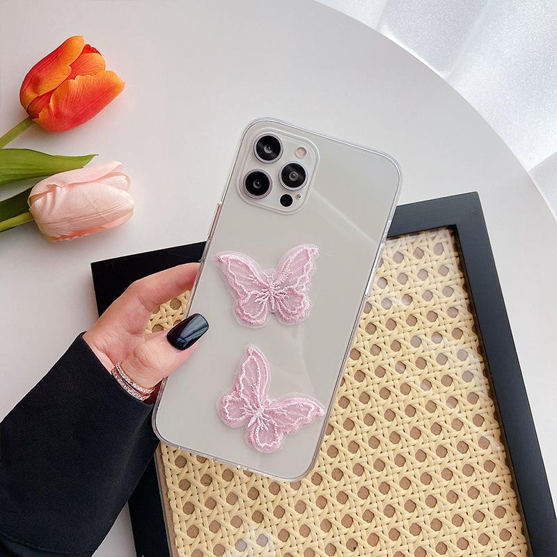 Iphone17Promax Case For Apple 16 Butterfly 15Plus Lace Clear Acrylic Women