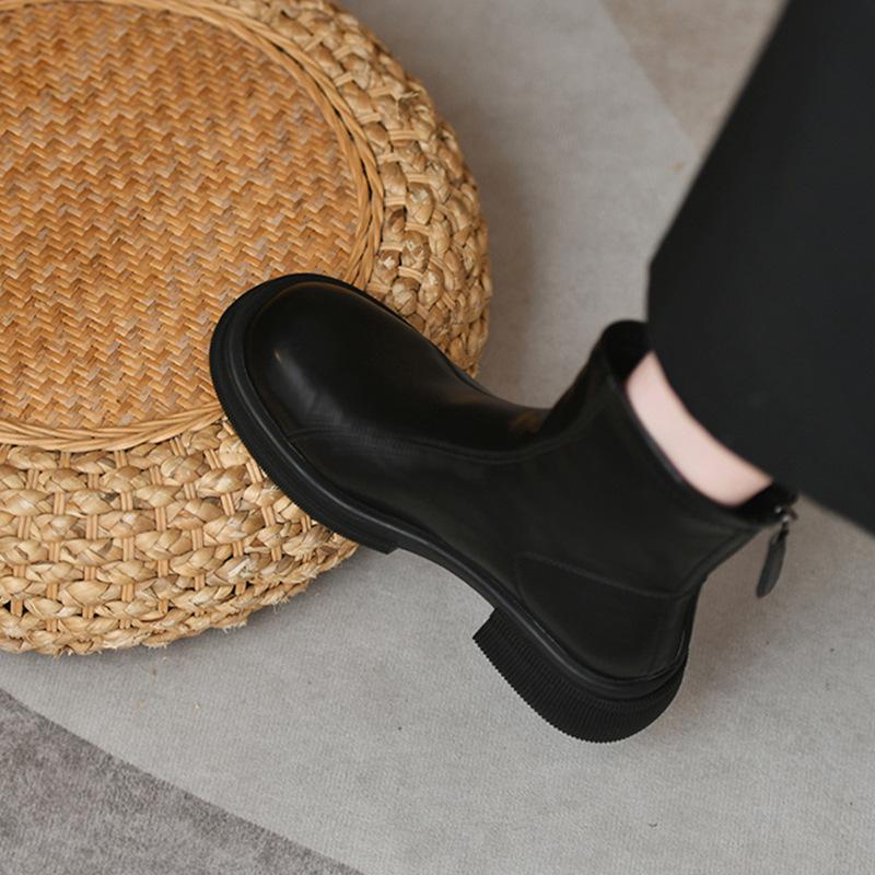 Martin boots women's new British style European products popular autumn and winter short boots flat bottom thin boots spring and autumn single boots