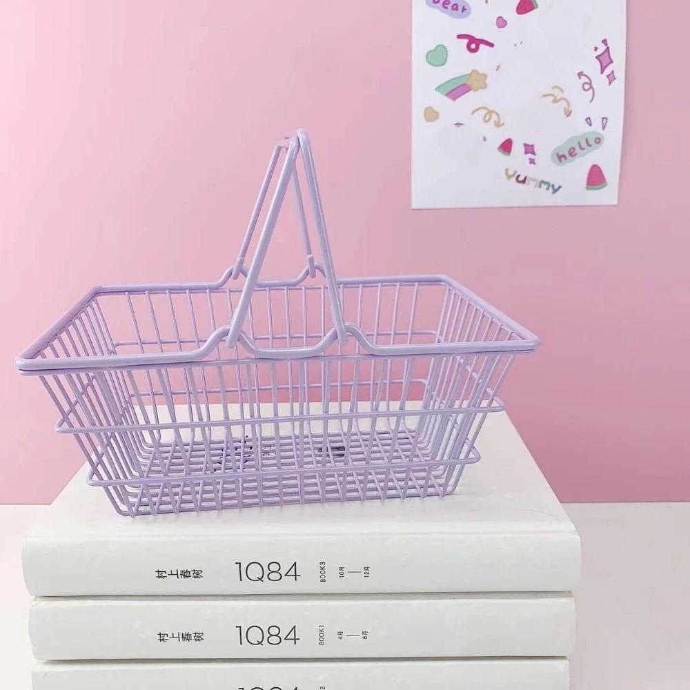 Model Shopping Cart Storage Hollow Toy Trolley Container Desktop Stationery Holder  Desktop