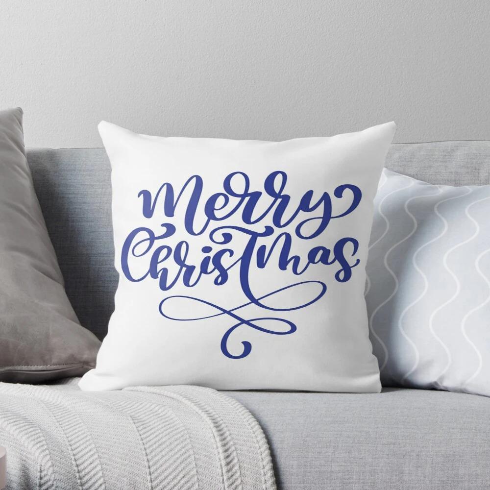 Merry Christmas Snowman Decoration Home Pillowcase Cushion Cover 50X50Cm Autumn Nordic 40X40Cm Modern Living Room Sofa Bed