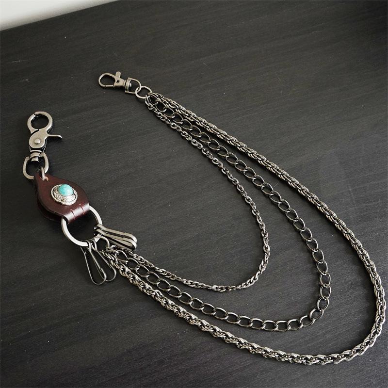 Retro Trouser Chain, Multi-layer Metal Waist Chain, Punk Hip-hop Chain.