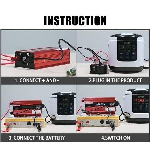 4000W Solar Power Inverter 220V Peaks Voltage Transformer Converter DC To AC 110V/220V Car Inverter Sine Wave Inversor